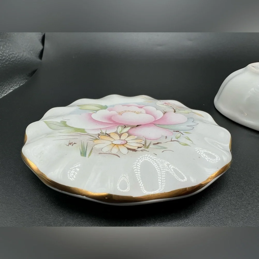 Prinknash Pottery Floral Trinket Dish made in England